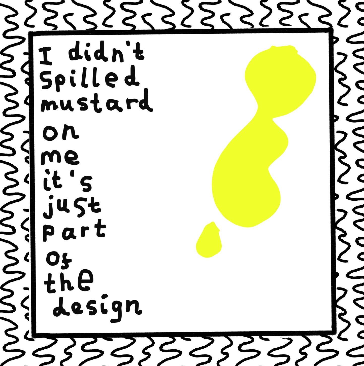 pre-stained mustard t-shirt