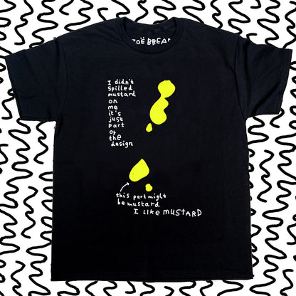 pre-stained mustard t-shirt